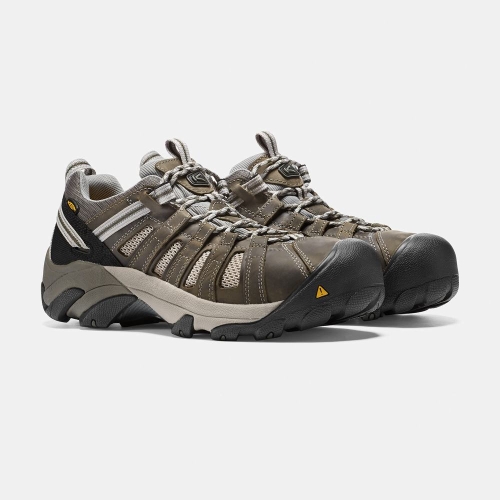 Keen Flint Low Steel Tå Arbetsskor Herr Olivgröna | VNZGB4256