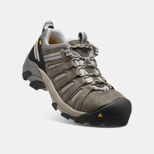 Keen Flint Low Steel Tå Arbetsskor Herr Olivgröna | VNZGB4256