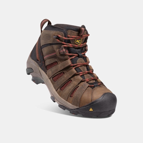 Keen Flint Mid Steel Tå Arbetskängor Herr Bruna Svarta | LFZAR9740