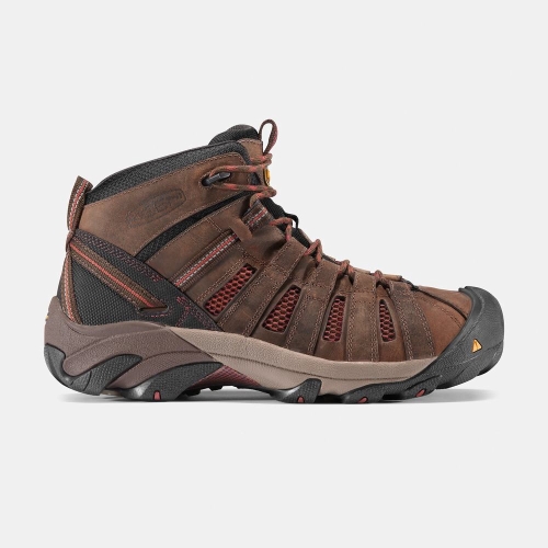 Keen Flint Mid Steel Tå Arbetskängor Herr Bruna Svarta | LFZAR9740