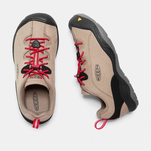 Keen Jasper Casual Skor Barn Khaki Röda | MGIQV3205