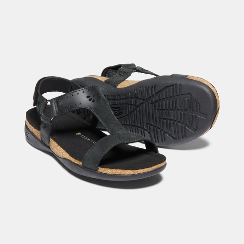 Keen Kaci Ana T-strap Sandaler Dam Svarta | FXLOW9164