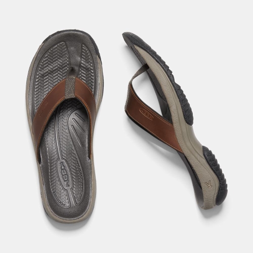Keen Kona Flip Premium Flip-Flops Herr Bruna Grå | WROTL0387