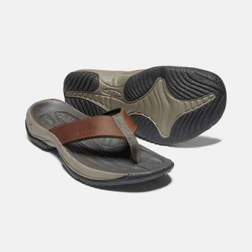 Keen Kona Flip Premium Flip-Flops Herr Bruna Grå | WROTL0387