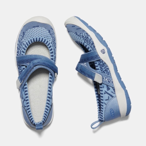 Keen Moxie Sport Mj Mary Jane Skor Barn Blå Vita | FJRXH6308