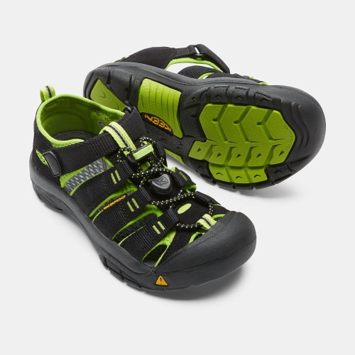 Keen Newport H2 Sandaler Barn Svarta Ljusgröna | ANLIX0562