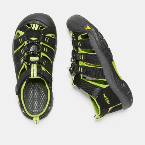Keen Newport H2 Sandaler Barn Svarta Ljusgröna | ANLIX0562