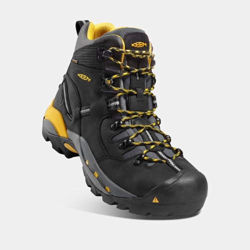 Keen Pittsburgh 6 Steel Tå Arbetskängor Herr Svarta | JRLCD9183