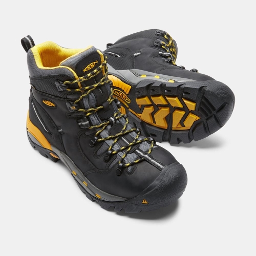 Keen Pittsburgh 6 Steel Tå Arbetskängor Herr Svarta | JRLCD9183