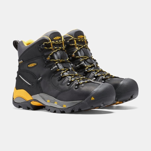 Keen Pittsburgh 6 Steel Tå Arbetskängor Herr Svarta | JRLCD9183