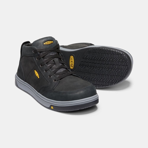 Keen Redding Mid Aluminum Tå Arbetskängor Herr Svarta | PXBCF0147