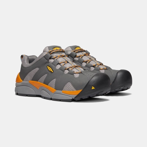 Keen San Antonio Aluminum Tå Arbetsskor Herr Grå Orange | HBPAM1569