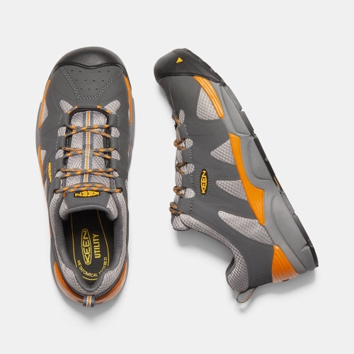 Keen San Antonio Aluminum Tå Arbetsskor Herr Grå Orange | HBPAM1569