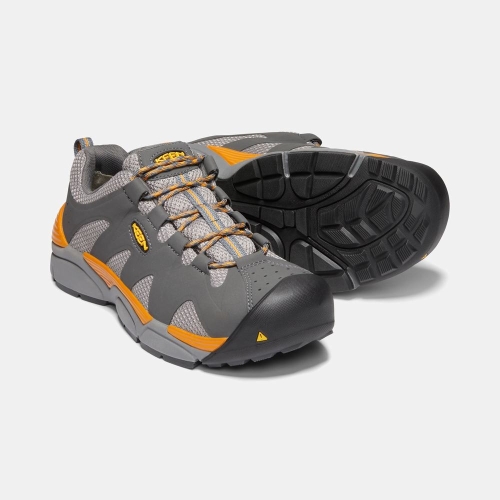 Keen San Antonio Aluminum Tå Arbetsskor Herr Grå Orange | HBPAM1569