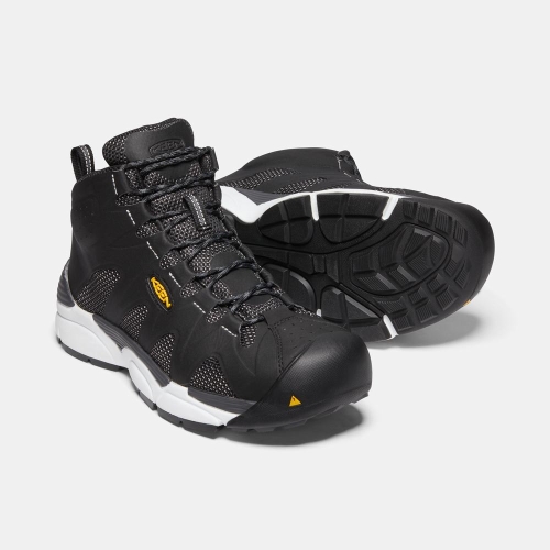 Keen San Antonio Mid Aluminum Tå Arbetskängor Herr Svarta | HMDQF7046