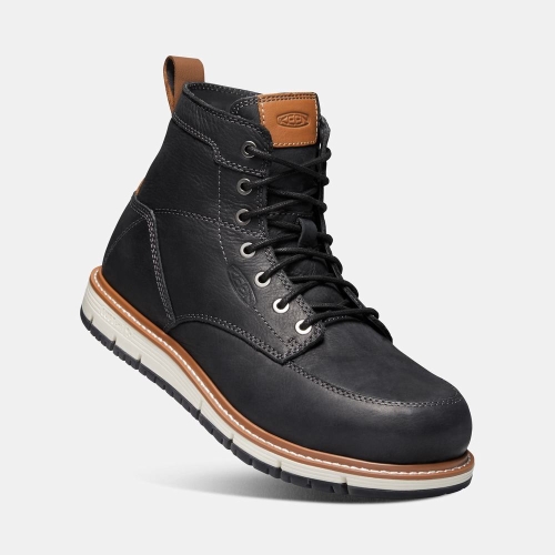 Keen San Jose 6 Aluminum Tå Arbetskängor Herr Svarta | FUNCQ3728