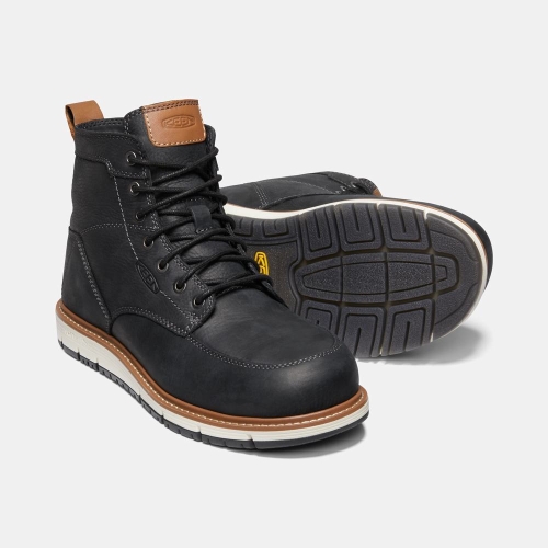 Keen San Jose 6 Aluminum Tå Arbetskängor Herr Svarta | FUNCQ3728