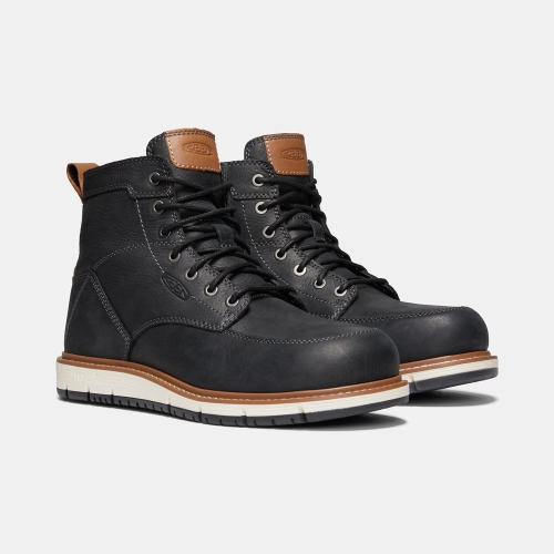 Keen San Jose 6 Aluminum Tå Arbetskängor Herr Svarta | FUNCQ3728