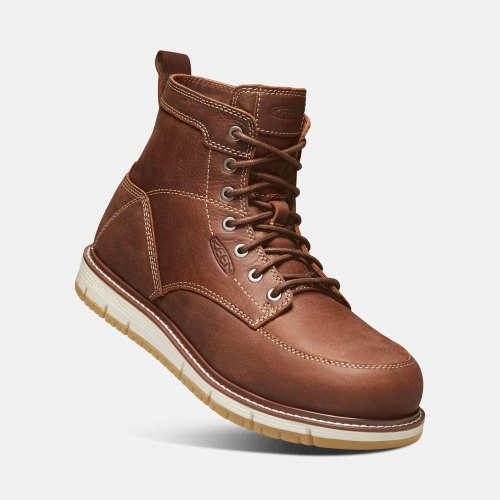Keen San Jose 6 Aluminum Tå Arbetskängor Herr Bruna | LAEGM1847