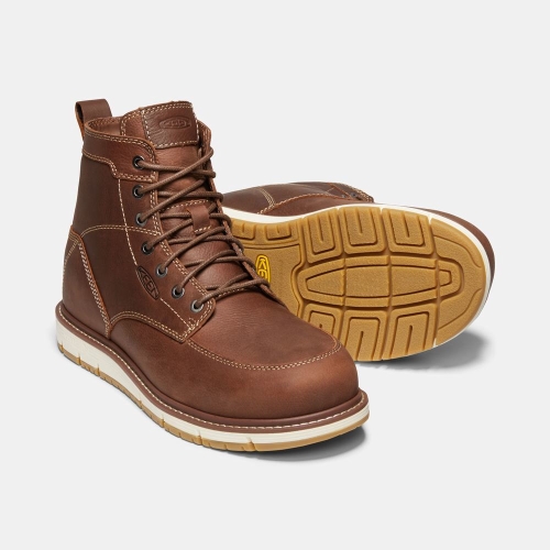 Keen San Jose 6 Aluminum Tå Arbetskängor Herr Bruna | LAEGM1847