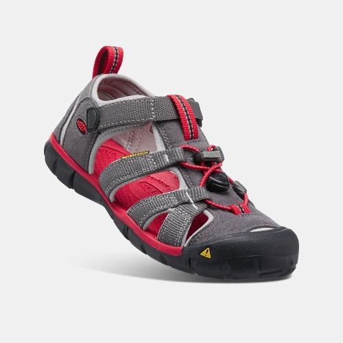 Keen Seacamp II Cnx Sandaler Barn Grå Röda | JVXLS1249