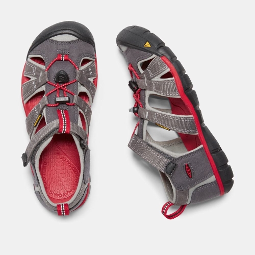 Keen Seacamp II Cnx Sandaler Barn Grå Röda | JVXLS1249