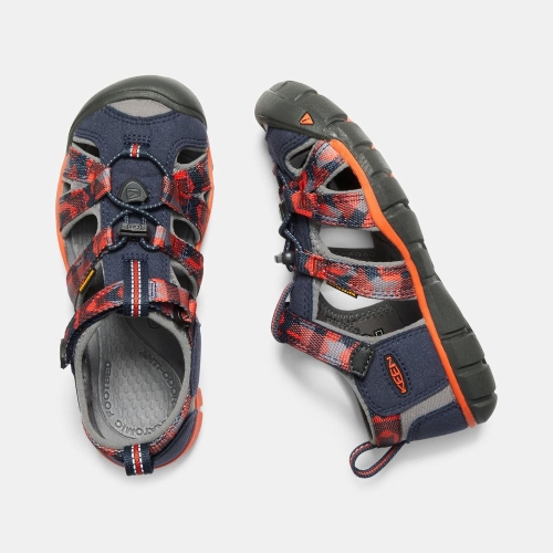 Keen Seacamp II Cnx Sandaler Barn Marinblå Orange | CVAHP7436