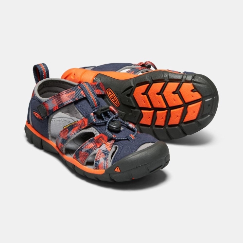 Keen Seacamp II Cnx Sandaler Barn Marinblå Orange | CVAHP7436