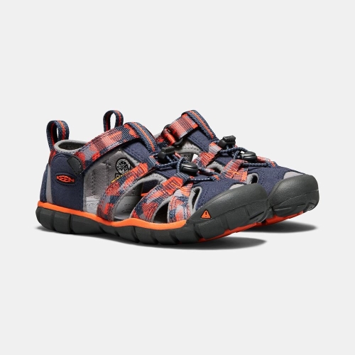 Keen Seacamp II Cnx Sandaler Barn Marinblå Orange | CVAHP7436