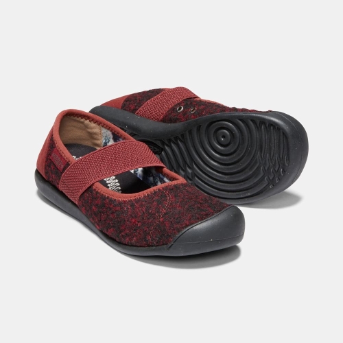 Keen Sienna Wool Mary Jane Skor Dam Svarta Röda | OXMCV2049