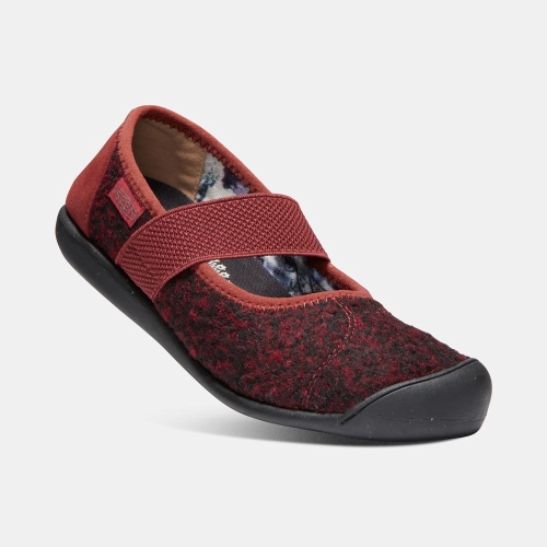 Keen Sienna Wool Mary Jane Skor Dam Svarta Röda | OXMCV2049
