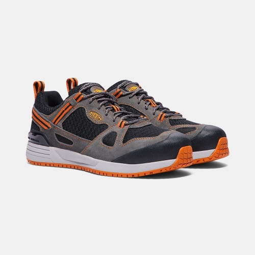 Keen Springfield Aluminum Tå Arbetsskor Herr Svarta Grå Orange | OIWSN8320