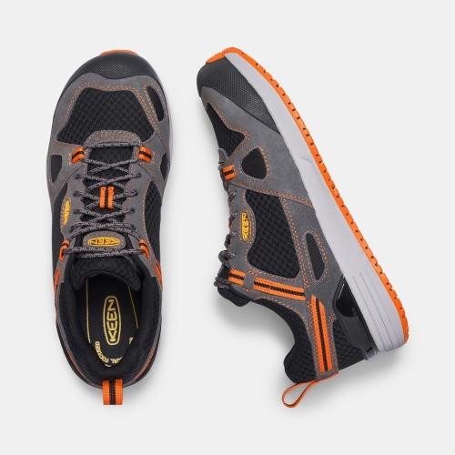 Keen Springfield Aluminum Tå Arbetsskor Herr Svarta Grå Orange | OIWSN8320