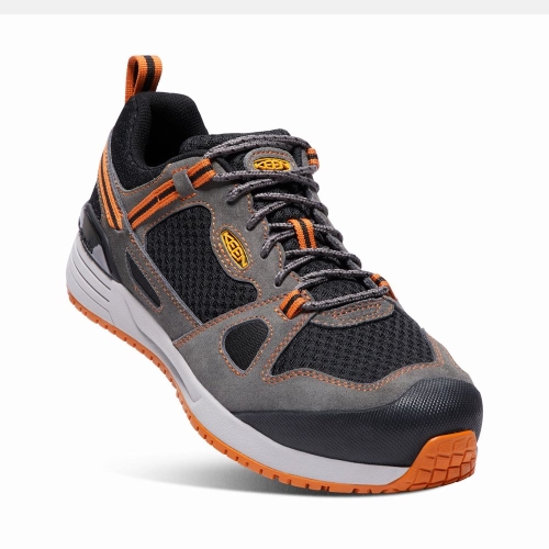 Keen Springfield Aluminum Tå Arbetsskor Herr Svarta Grå Orange | OIWSN8320