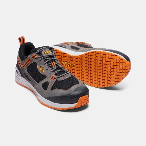 Keen Springfield Aluminum Tå Arbetsskor Herr Svarta Grå Orange | OIWSN8320