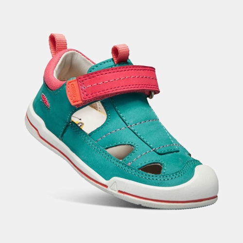 Keen Sprout Fisherman Sandaler Barn Gröna Röda | XJRTZ5471