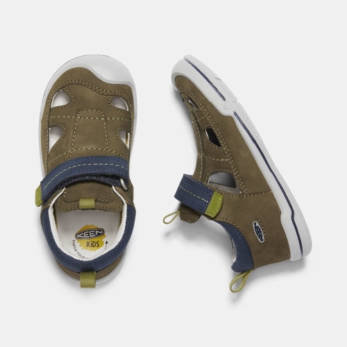Keen Sprout Fisherman Sandaler Barn Mörkolivgröna Marinblå | YZITC7982