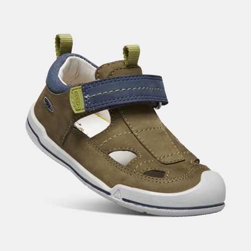 Keen Sprout Fisherman Sandaler Barn Mörkolivgröna Marinblå | YZITC7982