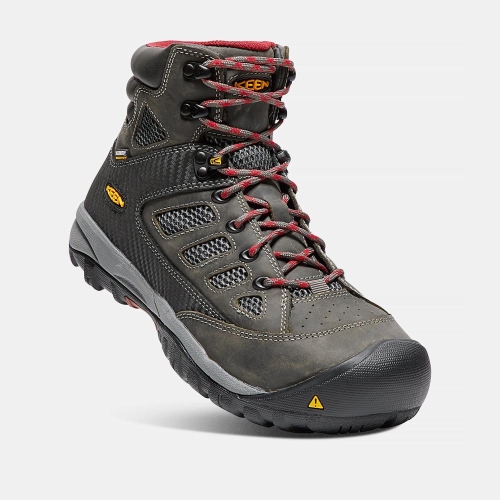 Keen Tucson Mid Steel Tå Arbetskängor Herr Olivgröna Röda | ROWLE2741