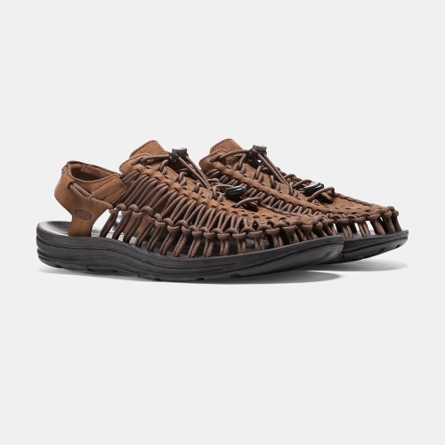 Keen Uneek Läder Uneek Sandaler Herr Bruna Svarta | UAYIM3460