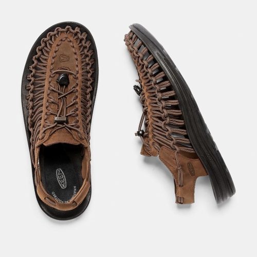 Keen Uneek Läder Uneek Sandaler Herr Bruna Svarta | UAYIM3460