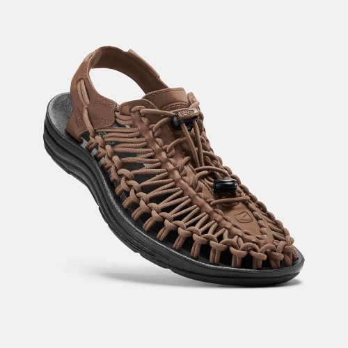 Keen Uneek Läder Uneek Sandaler Herr Bruna Svarta | UAYIM3460
