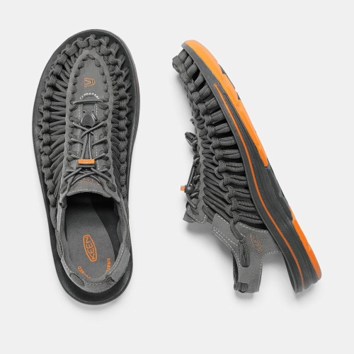 Keen Uneek Platta Cord Uneek Sandaler Herr Grå Orange | IAZPC6205