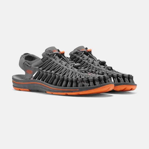Keen Uneek Platta Cord Uneek Sandaler Herr Grå Orange | IAZPC6205