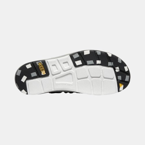 Keen Uneek Platta Cord Uneek Sandaler Herr Svarta Vita | LBYQV0284