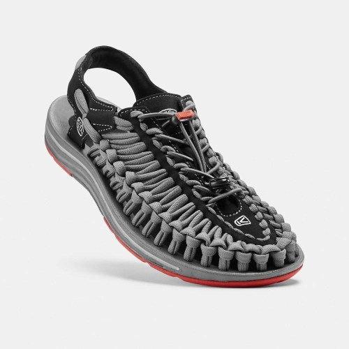 Keen Uneek Platta Cord Uneek Sandaler Herr Svarta Grå | YQEMG6857
