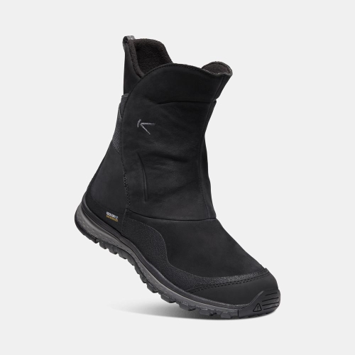 Keen Winterterra Läder Vattentäta Vinterkängor Dam Svarta | XLHBQ3019